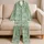 Mint Sage Meadow Botanicals for Relaxed Coastal Getaways and Peaceful Evenings Satin Pajamas Set - 5