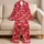 Red And White Heart Motifs For Romantic Evenings And Cozy Valentine's Day Moments Together Satin Pajamas Set - 5
