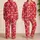 Red And White Heart Motifs For Romantic Evenings And Cozy Valentine's Day Moments Together Satin Pajamas Set - 2