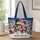 Snowman Family Christmas Keepsake for Winter Holiday Gifting and Festive Seasonal Style Quilted Tote Bag - 1