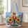Nutcracker Soldier and Sunflowers for a Whimsical Christmas Holiday Gift Quilted Tote Bag - 1