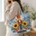 Nutcracker Soldier and Sunflowers for a Whimsical Christmas Holiday Gift Quilted Tote Bag - 3
