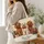 Three Festive Christmas Poodles for Cozy Holiday Cheer and Poodle Lover Gift Giving Quilted Tote Bag - 3