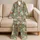 Cream Lilies and Rust Marigolds for Relaxed Coastal Evenings and Summer Getaways at Home Satin Pajamas Set - 5