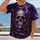 Purple Floral Skull With Gothic Night Mood For Alternative Style And Halloween Fans All-over Print Unisex T-shirt - 2