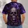 Purple Floral Skull With Gothic Night Mood For Alternative Style And Halloween Fans All-over Print Unisex T-shirt - 4