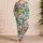 Tropical Hibiscus and Palm Leaves for Relaxed Island Getaways and Summer Lounging Satin Pajamas Set - 4
