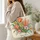 Wildflower Tulips and Daisies for Garden Lovers and Spring Birthday Gifts Quilted Tote Bag - 3