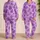 Playful Purple Octopus and Sea Bubble Motifs for Tropical Beach Days Satin Pajamas Set - 2