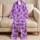 Playful Purple Octopus and Sea Bubble Motifs for Tropical Beach Days Satin Pajamas Set - 5