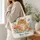 Ginger Cat with Colorful Wildflowers for Spring Birthdays and Everyday Outings for Her Quilted Tote Bag - 3