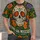 Sugar Skull and Marigold Flourishes for Day of the Dead and Halloween Celebrations All-over Print Unisex T-shirt - 3