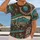 Turquoise Cactus and Western Tooled Scrolls for Southwestern Desert Living and Travel All-over Print Unisex T-shirt - 2