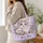 Colorful Teal-Eyed Floral Cat Gift for Cat Lovers, Birthdays and Everyday Style Quilted Tote Bag - 3