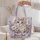 Colorful Teal-Eyed Floral Cat Gift for Cat Lovers, Birthdays and Everyday Style Quilted Tote Bag - 5