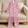 Pink Ribbon Bows And Hearts For Romantic Valentine Gift Giving Satin Pajamas Set - 5