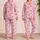 Pink Ribbon Bows And Hearts For Romantic Valentine Gift Giving Satin Pajamas Set - 2
