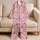 Sweet Cherry Hearts and Ribbon Bows for Cozy Autumn Lounging and Thoughtful Gifts for Women Satin Pajamas Set - 5