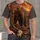 Brown Bear and Longhorn Skull in Desert Canyon for Rugged Outdoor Weekend Style All-over Print Unisex T-shirt - 1