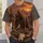 Brown Bear and Longhorn Skull in Desert Canyon for Rugged Outdoor Weekend Style All-over Print Unisex T-shirt - 6