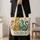 Colorful Folk Art Cats With Florals for Cat Lovers and Animal-Themed Gifts Quilted Tote Bag - 4