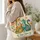 Colorful Folk Art Cats With Florals for Cat Lovers and Animal-Themed Gifts Quilted Tote Bag - 3