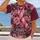 Pink Rose Ribbon Breast Cancer Awareness Support Gift for Survivors and Advocates All-over Print Unisex T-shirt - 2