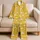 Cheerful White Duck And Daisy Motifs For Cozy Everyday Lounging And Family Downtime Satin Pajamas Set - 5