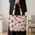 Santa Hat Martini Glasses and Red Bows for Christmas Celebrations and Holiday Hosting Quilted Tote Bag - 4