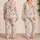Coral Rose Garden Blooms for Romantic Springtime Comfort and Baby Girls Satin Pajamas Set - 2