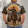 Geometric Cavalry Rider and Bison at Sunset for Outdoor Trips and History Gatherings All-over Print Unisex T-shirt - 4