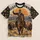 Geometric Cavalry Rider and Bison at Sunset for Outdoor Trips and History Gatherings All-over Print Unisex T-shirt - 5