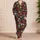 Hand-Drawn Autumn Leaves for Cozy Fall Evenings and Relaxed Home Lounging Satin Pajamas Set - 4