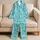 Teal Octopus And Jellyfish Ocean Life For Relaxed Coastal Getaways Satin Pajamas Set - 5
