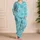 Teal Octopus And Jellyfish Ocean Life For Relaxed Coastal Getaways Satin Pajamas Set - 4