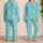 Teal Octopus And Jellyfish Ocean Life For Relaxed Coastal Getaways Satin Pajamas Set - 2