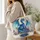 Blue Dragon and Violet Blossoms for Fantasy Readers and Dragon Lovers Quilted Tote Bag - 3