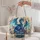 Blue Dragon and Violet Blossoms for Fantasy Readers and Dragon Lovers Quilted Tote Bag - 5