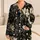Ivory Botanical Flourishes for Elegant Coastal Getaways and Relaxed Evening Lounging Satin Pajamas Set - 1