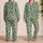 Mint Green Abstract Camo Shapes for Coastal Summer Escapes and Relaxed Beach Days Away Satin Pajamas Set - 2