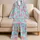 Pink Octopus and Blue Bubbles for Relaxed Coastal Getaways and Summer Beach Days Satin Pajamas Set - 5