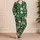 Tropical Palm Leaves and Hibiscus for Relaxed Island Getaways and Summer Lounging Satin Pajamas Set - 4