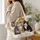 Three Tabby Cats with Floral Patchwork for Cozy Cat Mom Gifts and Everyday Errands Quilted Tote Bag - 3