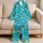 Green Crocodiles Leaping Over Waves for Bright Summer Beach Style Satin Pajamas Set - 5