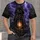 Hooded Black Cat with Glowing Lantern for Gothic Night Adventures and Fantasy Fans All-over Print Unisex T-shirt - 1