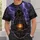 Hooded Black Cat with Glowing Lantern for Gothic Night Adventures and Fantasy Fans All-over Print Unisex T-shirt - 6