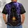 Hooded Black Cat with Glowing Lantern for Gothic Night Adventures and Fantasy Fans All-over Print Unisex T-shirt - 4