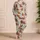 Highland Cow and Blush Rose Botanical Motifs for Cozy Cottagecore Lounging Satin Pajamas Set - 4
