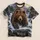 Brown Bear in Mountain Rapids for Wilderness Adventure and Outdoor Nature Lovers All-over Print Unisex T-shirt - 5