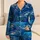 Deep Sea Sharks And Ocean Currents For Adventurous Coastal Getaways Satin Pajamas Set - 1
